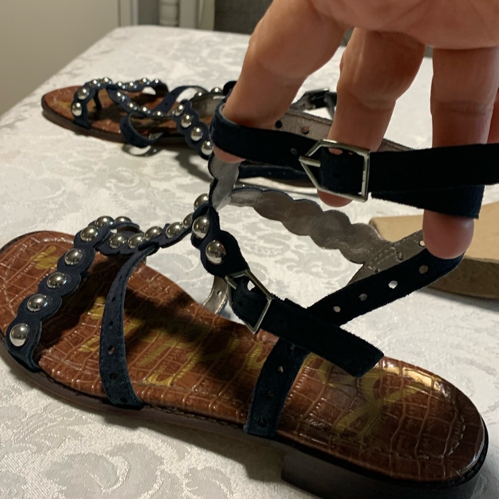 Sam Edelman Blue Studded Toe Sandals 8 1/2